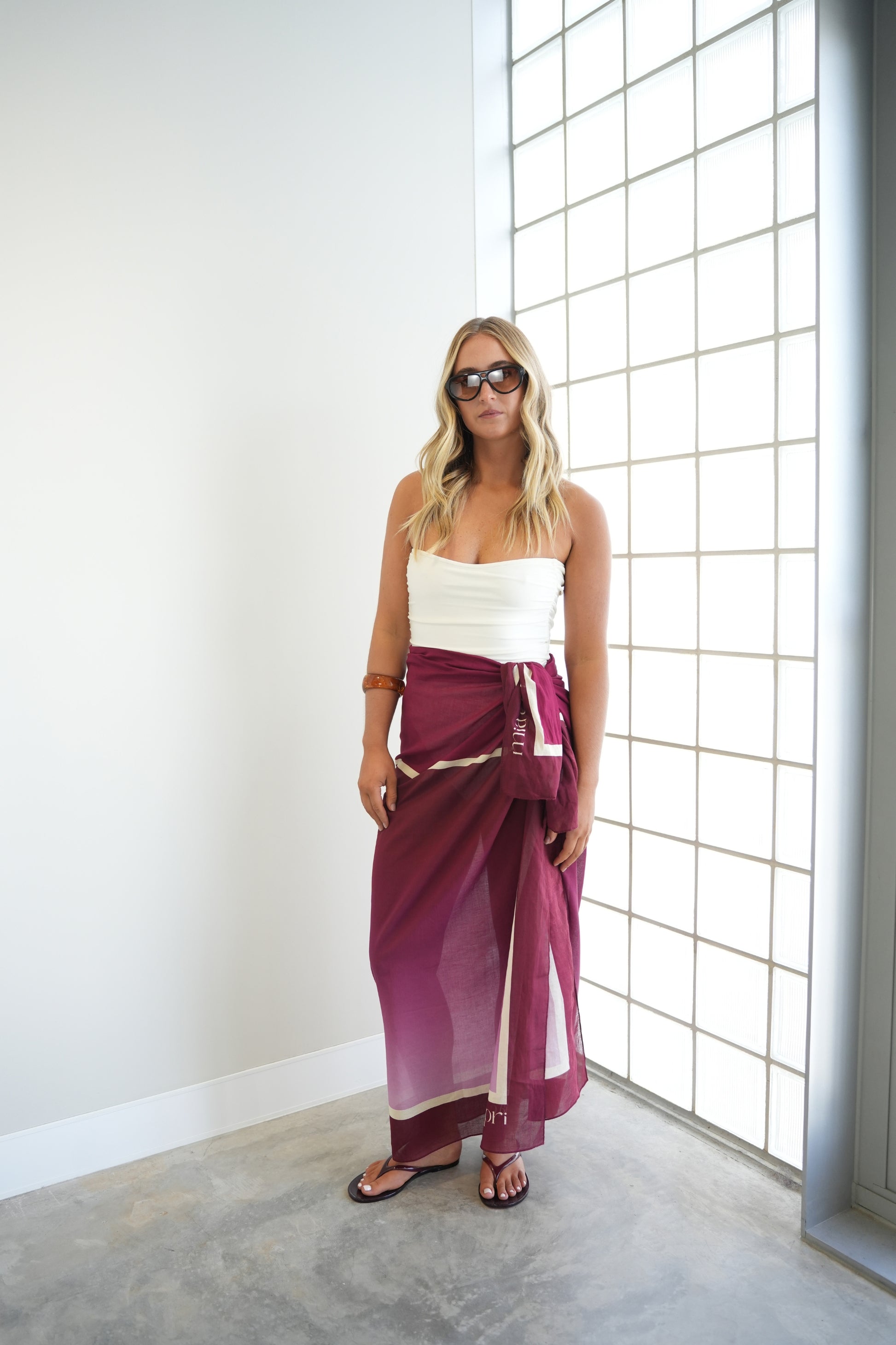 Mia Capri Sarong - Plum