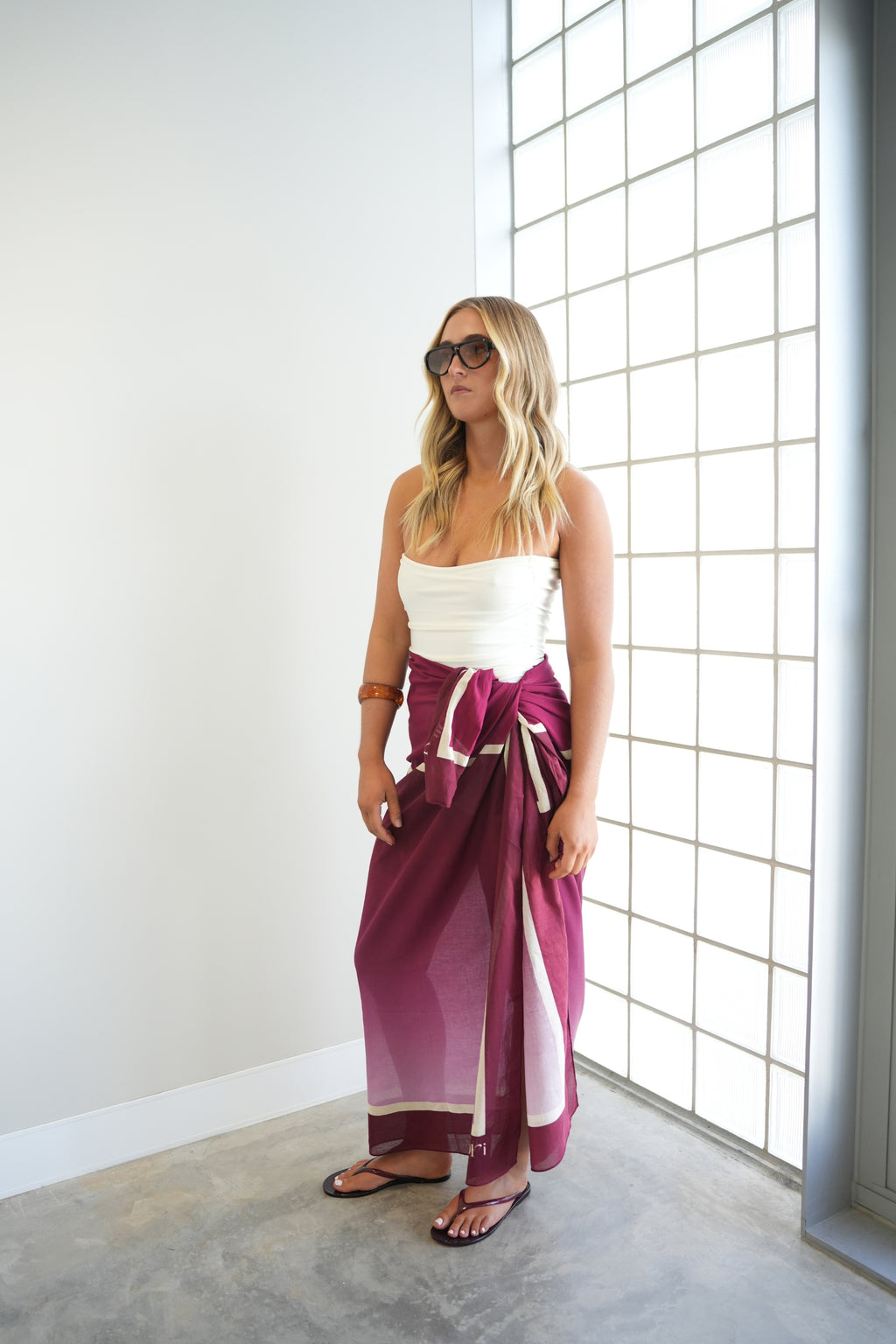 Mia Capri Sarong - Plum