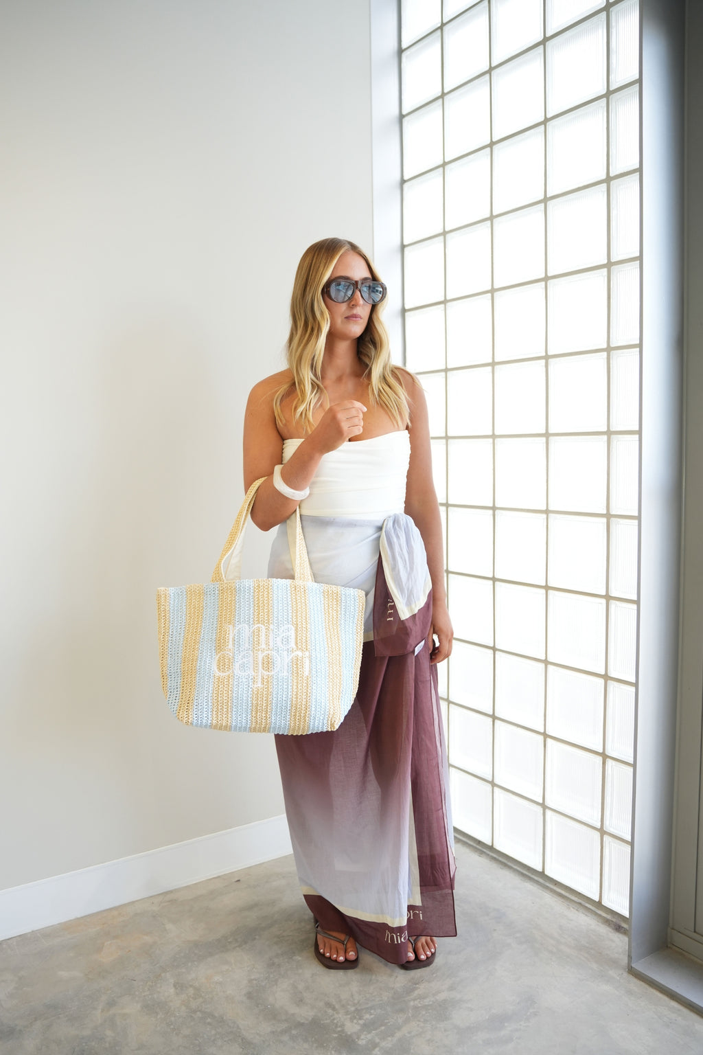 Mia Capri Sarong - Sky