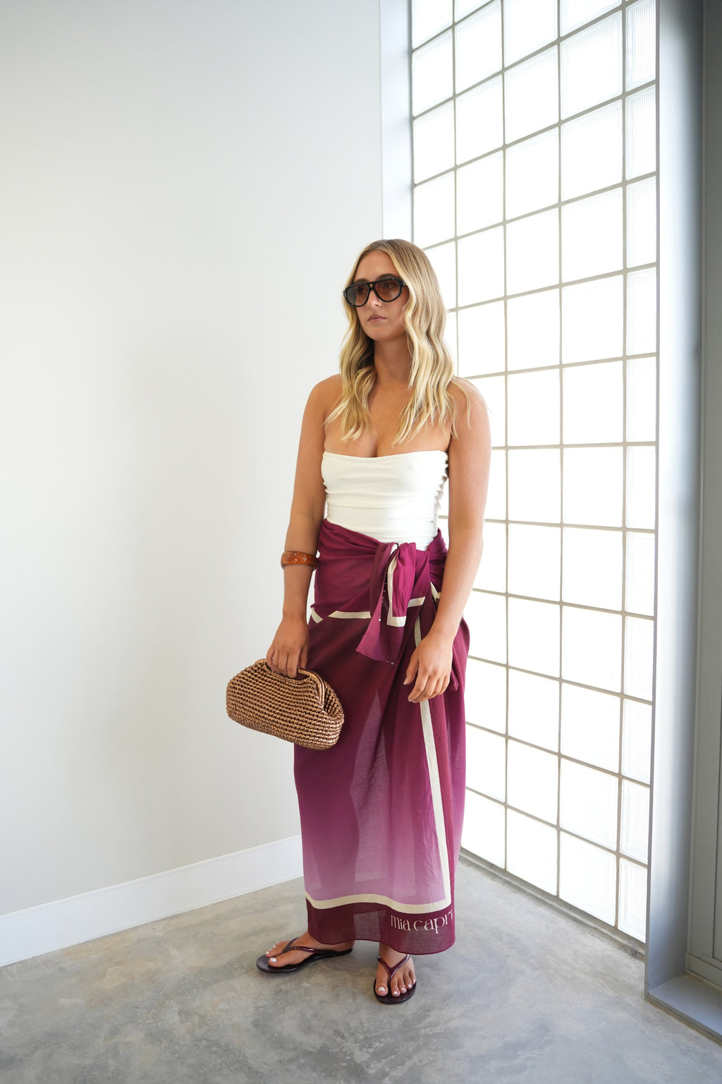 Mia Capri Sarong - Plum