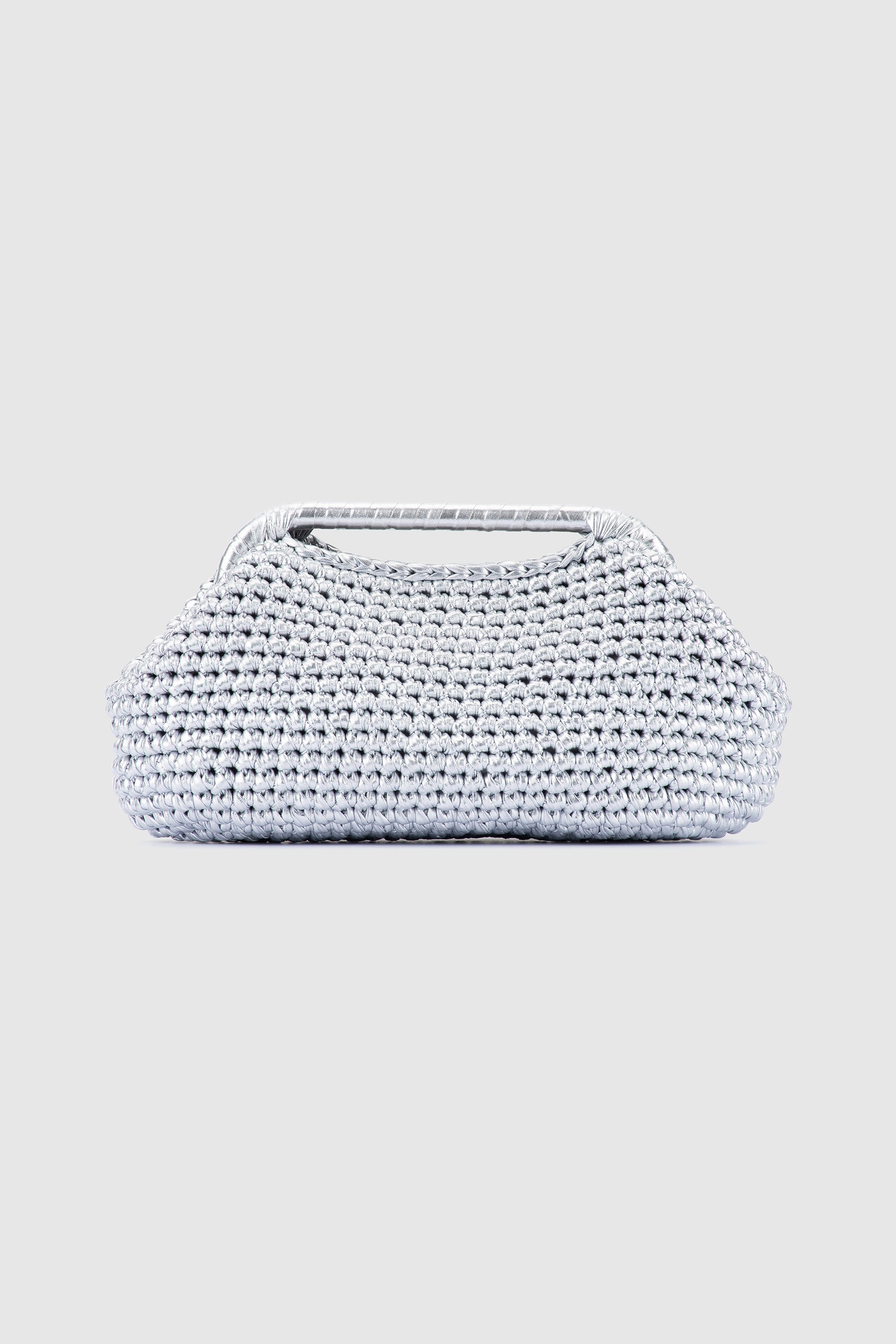Woven Clutch - Silver