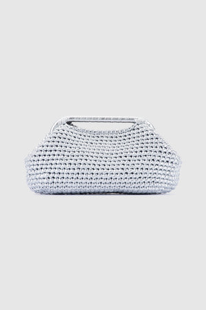 Woven Clutch - Silver