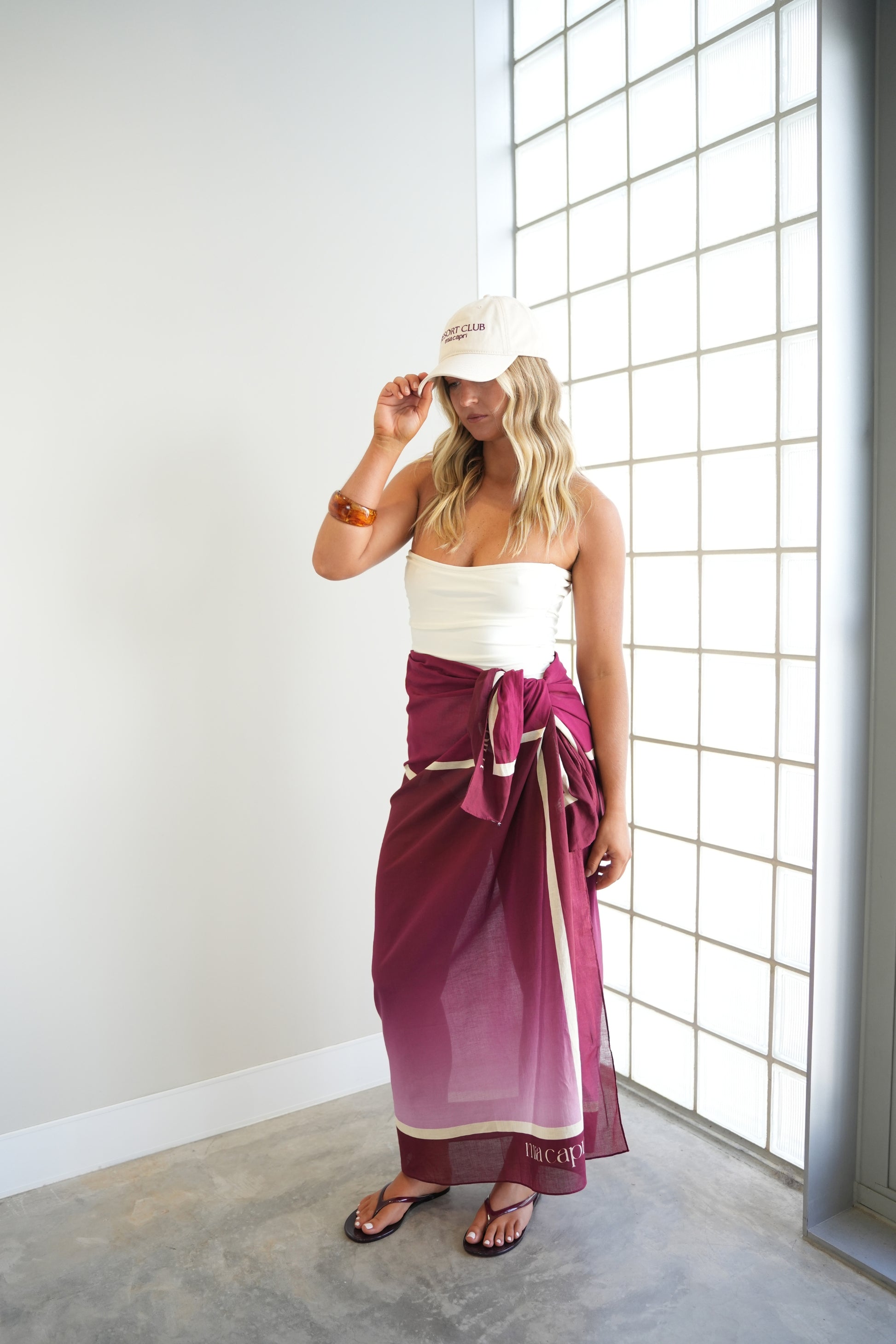 Mia Capri Sarong - Plum