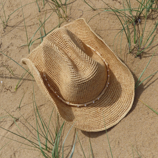 Pearl Cowboy Hat - Raffia