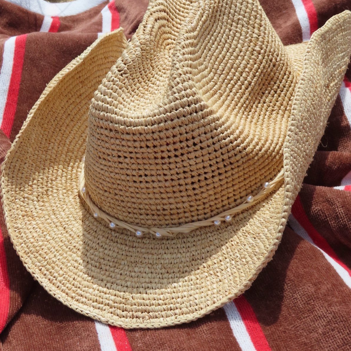 Pearl Cowboy Hat - Raffia