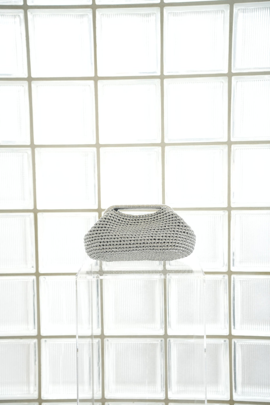 Woven Clutch - Silver