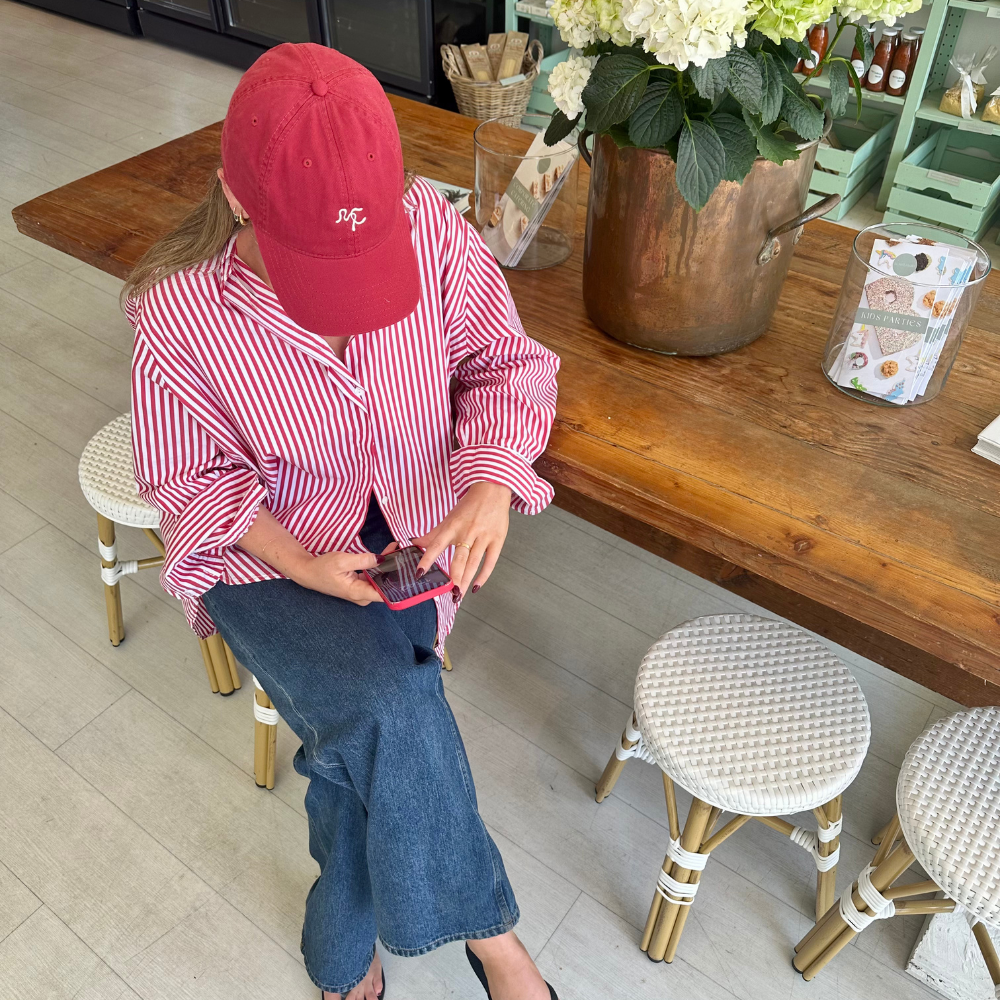 Embroidered Cap - Red